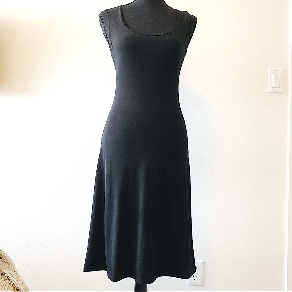 Black dress with embroidered sequin back detail